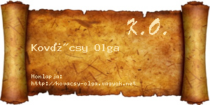 Kovácsy Olga névjegykártya