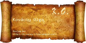 Kovácsy Olga névjegykártya
