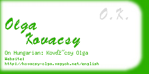 olga kovacsy business card